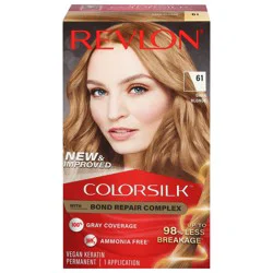 Revlon Colorsilk 61 Dark Blonde Vegan Keratin Permanent Hair Color 1 Each