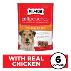 Milk-Bone Pill Pouches Dog Treats With Real Chicken, 30 count Bag