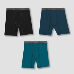Hanes Men's Comfort Flex Fit Ultra Soft Cotton Stretch Long Leg Boxer Briefs, Assorted, 2X-Large