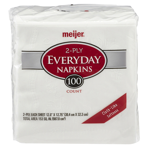 slide 1 of 1, Meijer Premium Everyday Napkins, 100 ct