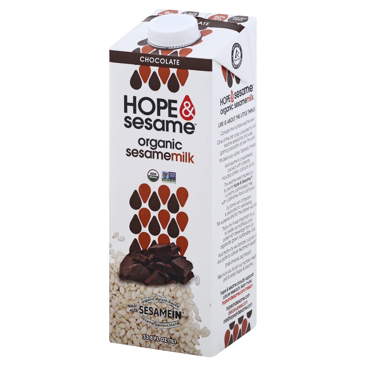 slide 11 of 13, Hope & Sesame Chocolate Organic Sesame Milk, 33.8 oz