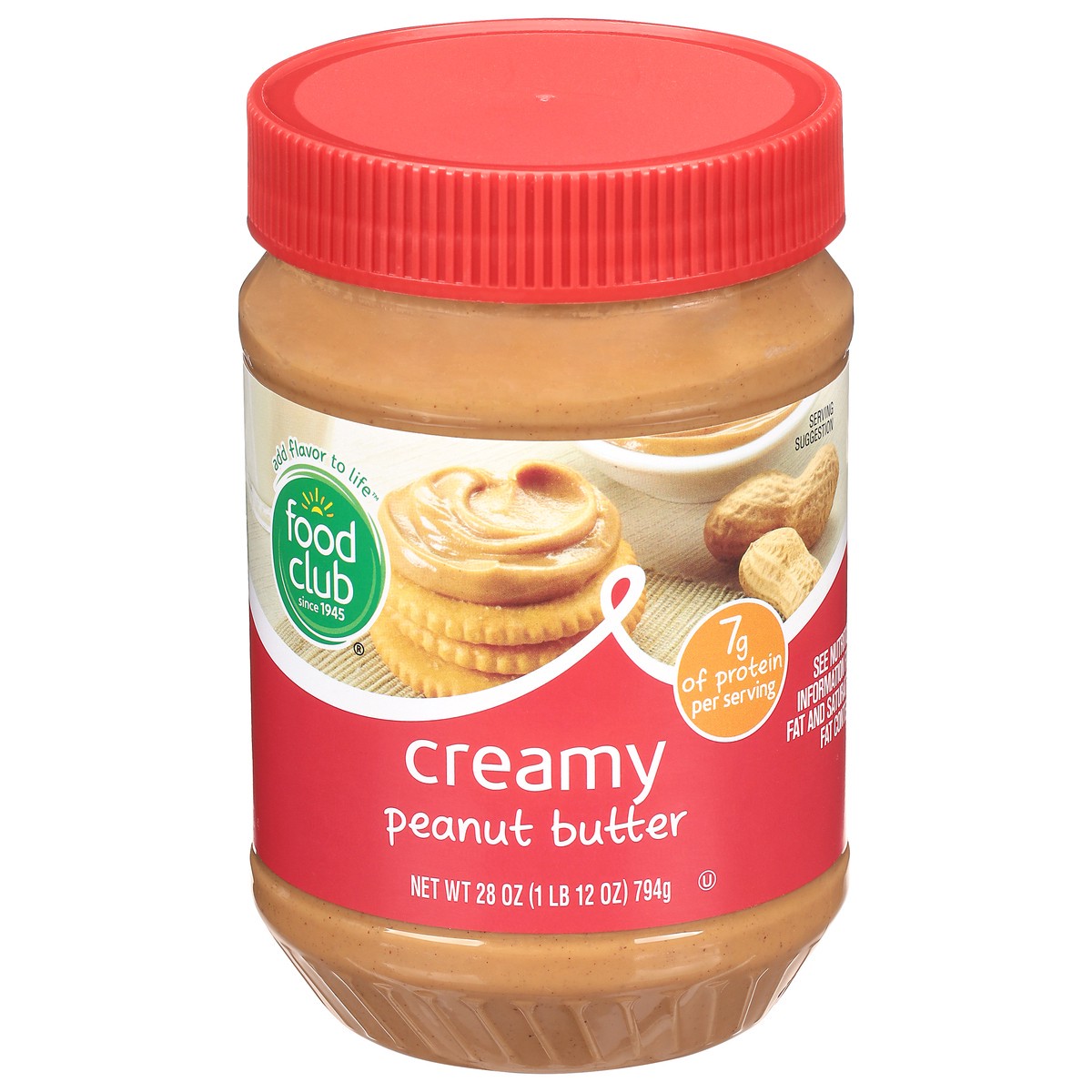 slide 1 of 9, Food Club Creamy Peanut Butter, 28 oz