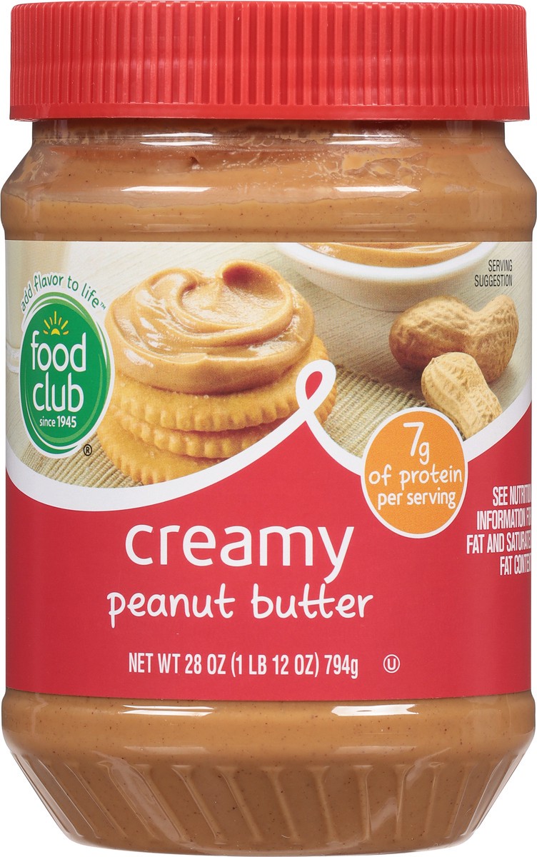 slide 7 of 9, Food Club Creamy Peanut Butter, 28 oz