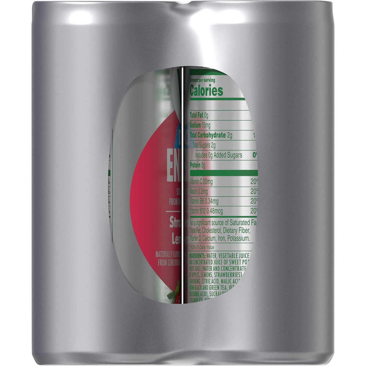 slide 11 of 11, V8 Energy Diet Strawberry Lemonade Juice Energy Drink, 8 fl oz Can (6 Pack), 6 ct; 8 oz