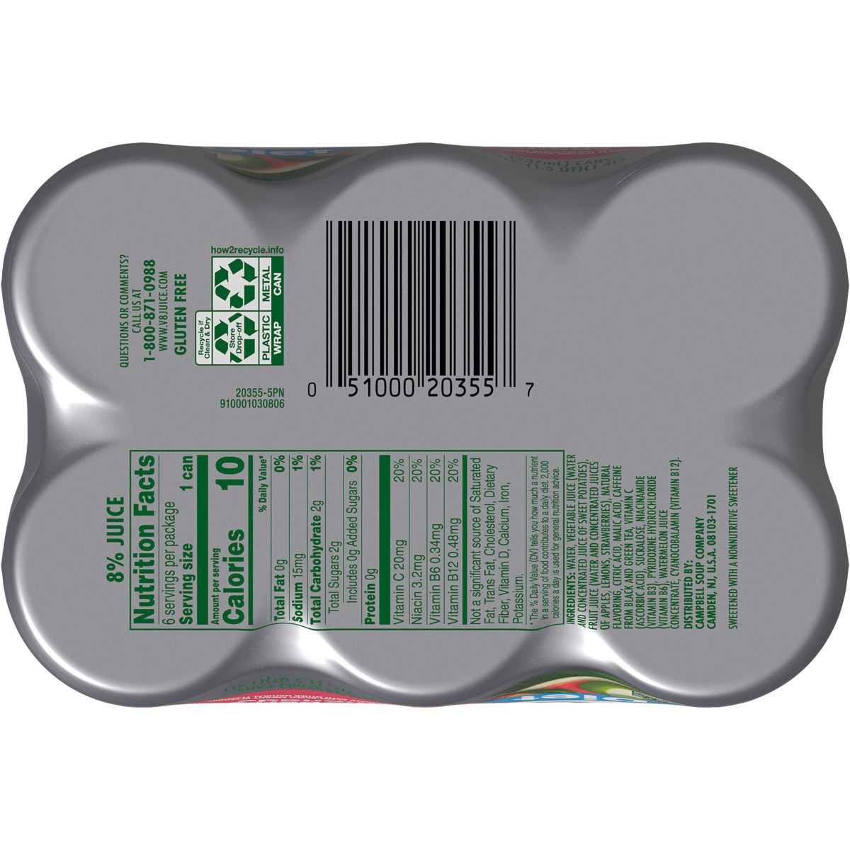 slide 5 of 11, V8 Energy Diet Strawberry Lemonade Juice Energy Drink, 8 fl oz Can (6 Pack), 6 ct; 8 oz