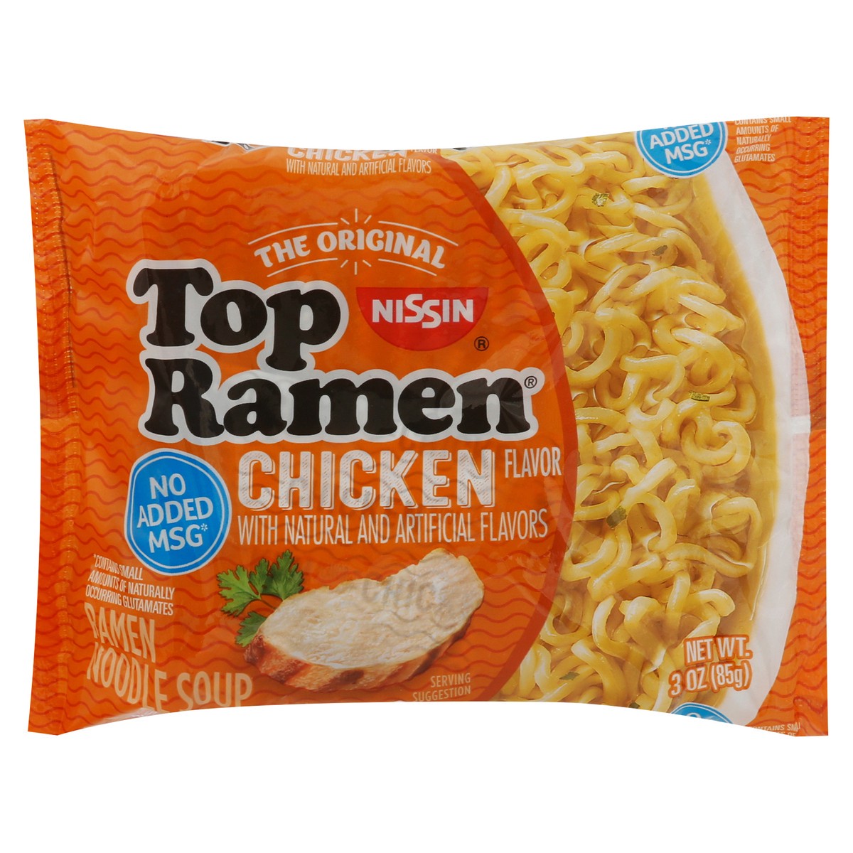 slide 1 of 9, Top Ramen Chicken Flavor Ramen Noodle Soup 3 oz, 3 oz