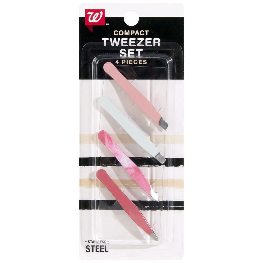 slide 1 of 3, Walgreens Beauty Compact Tweezer Set, 4 ct