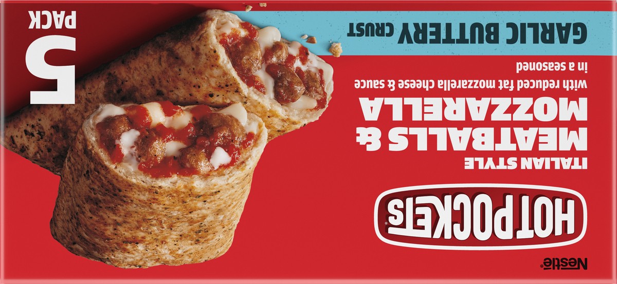 slide 3 of 14, Hot Pockets Italian Style Meatballs and Mozzarella Frozen Snack Foods, Pizza Snacks Made with Reduced Fat Mozzarella Cheese, 22.5 Oz, 5 Count Frozen Snacks, 22.5 oz
