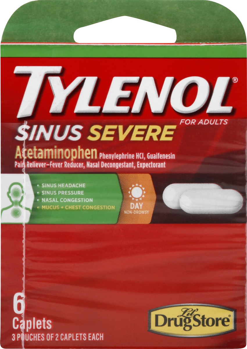 slide 3 of 11, Tylenol Sinus Severe 6 ea, 6 ct