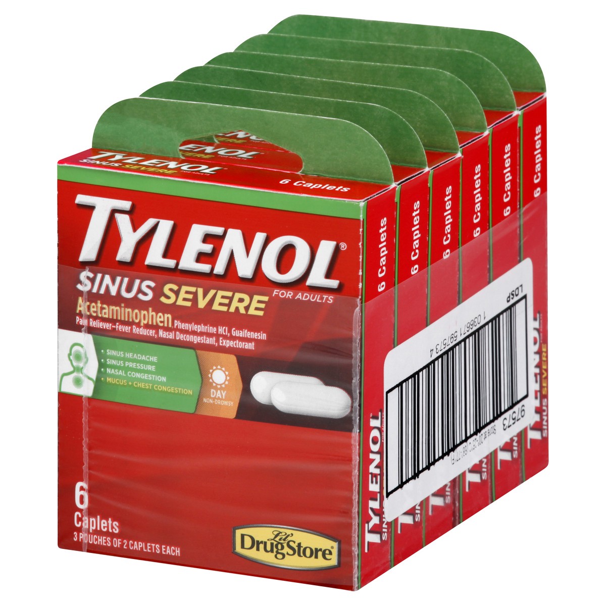 slide 9 of 11, Tylenol Sinus Severe 6 ea, 6 ct
