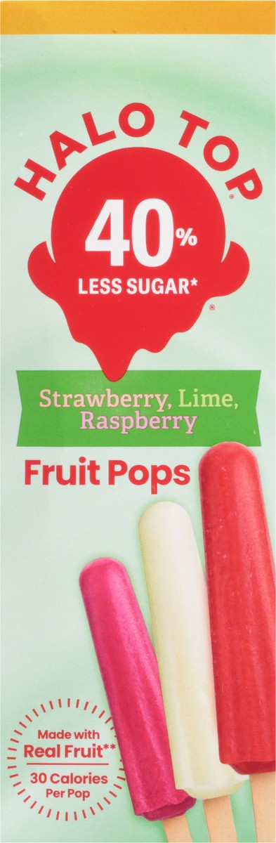 slide 4 of 9, Halo Top Fruit Pops Variety Pack - Strawberry, Lime, Raspberry, 12 Pack, 12 ct