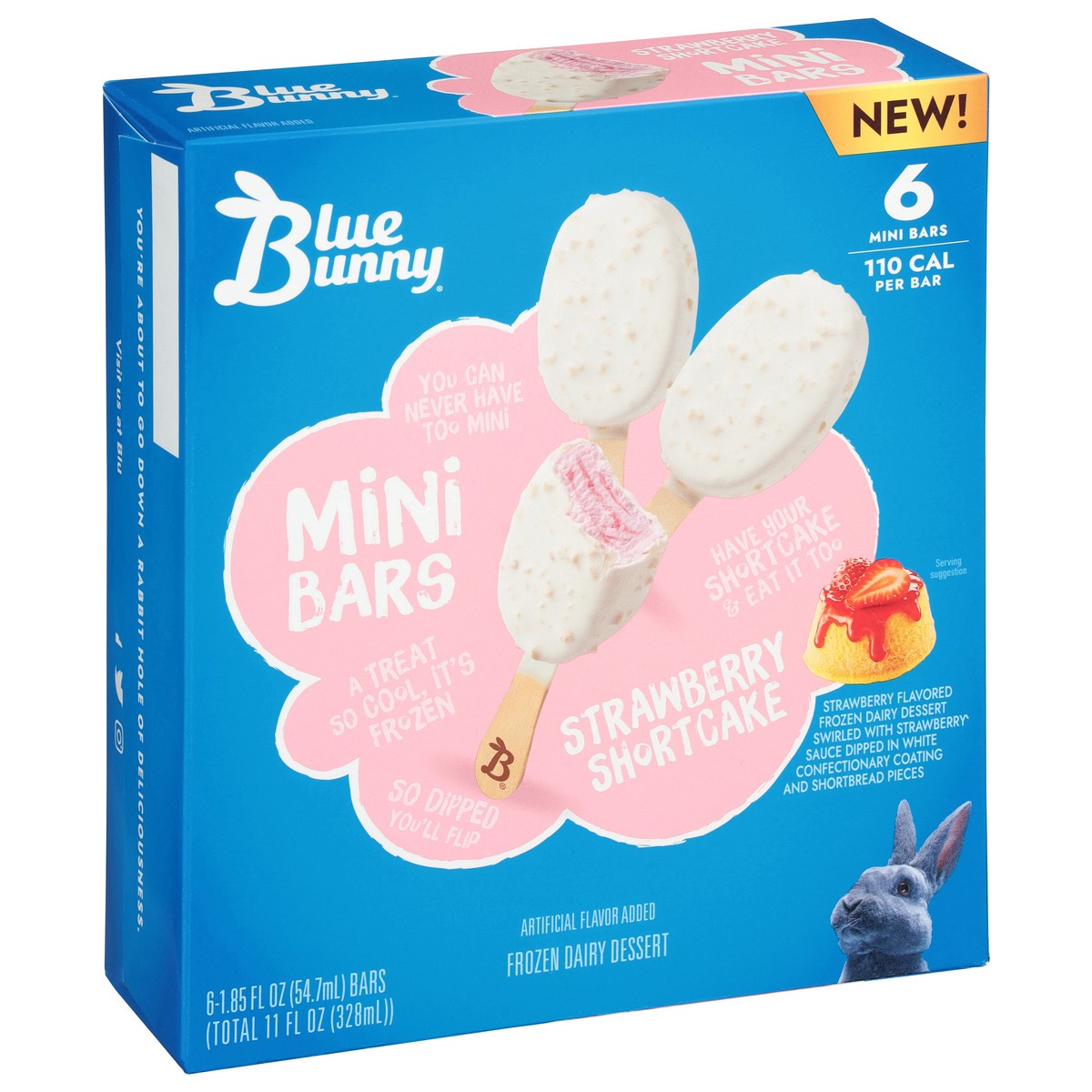 slide 7 of 9, Blue Bunny Mini Bars Strawberry Shortcake, Frozen Dessert, 6 Pack, 6 ct