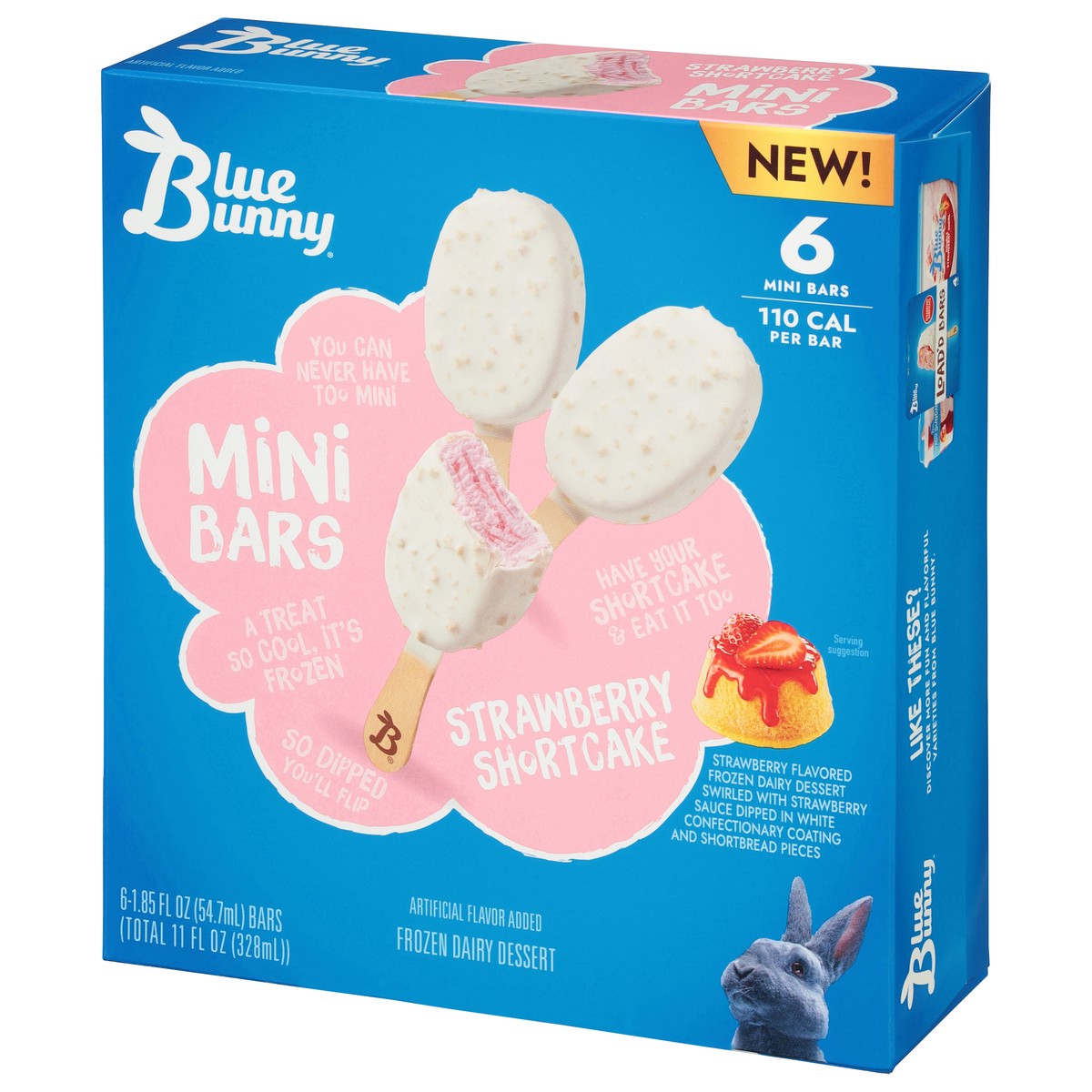 slide 2 of 9, Blue Bunny Mini Bars Strawberry Shortcake, Frozen Dessert, 6 Pack, 6 ct