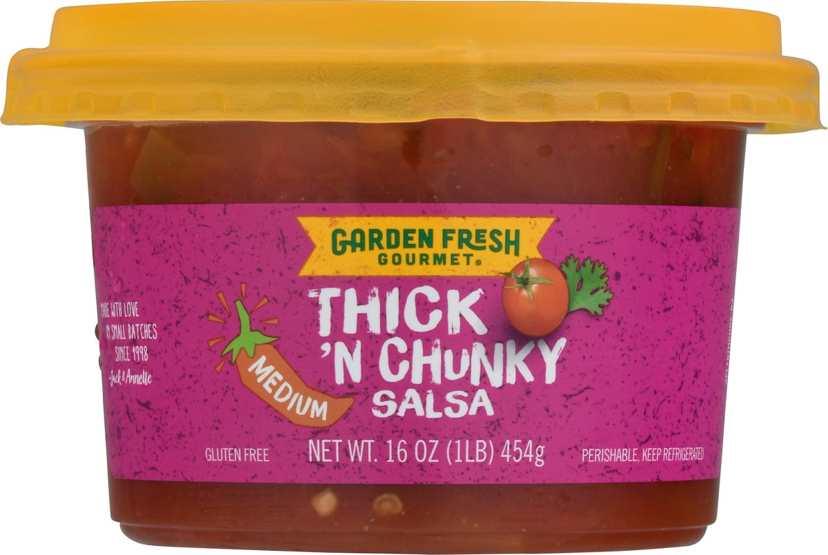 slide 1 of 9, Garden Fresh Gourmet Medium Thick 'N Chunky Salsa 16 oz, 16 oz