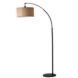 Home Burlap Arc Floor Lamp