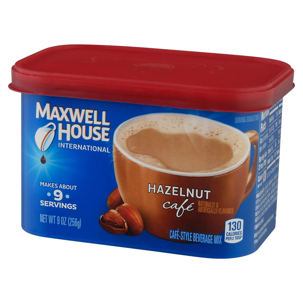 slide 8 of 10, Maxwell House International Hazelnut Café-Style Instant Coffee Beverage Mix - 9 oz, 9 oz