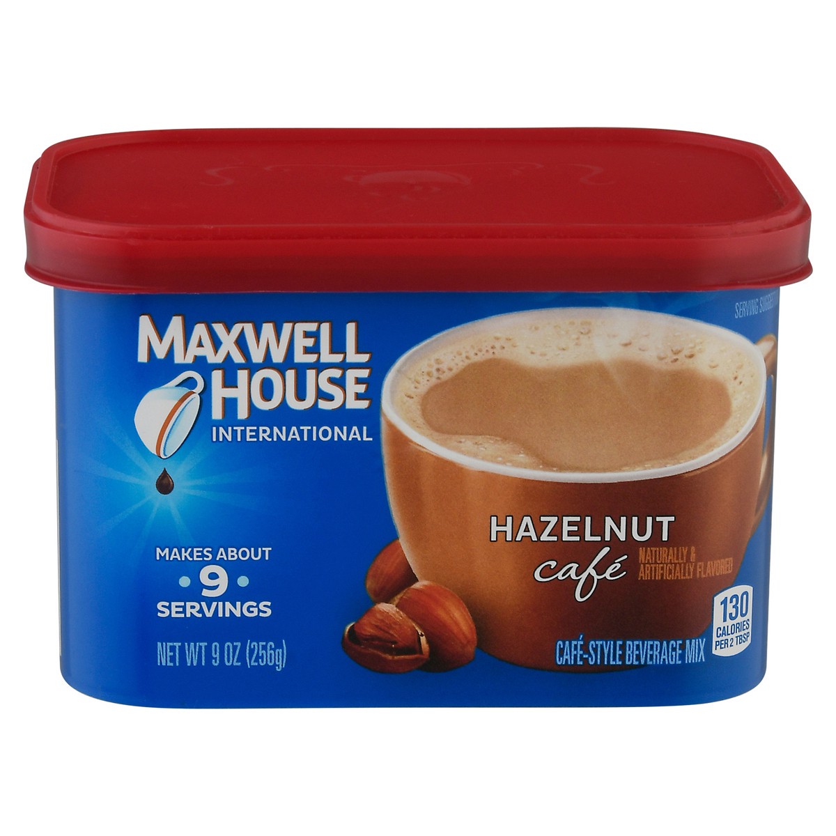 slide 1 of 10, Maxwell House International Hazelnut Café-Style Instant Coffee Beverage Mix - 9 oz, 9 oz