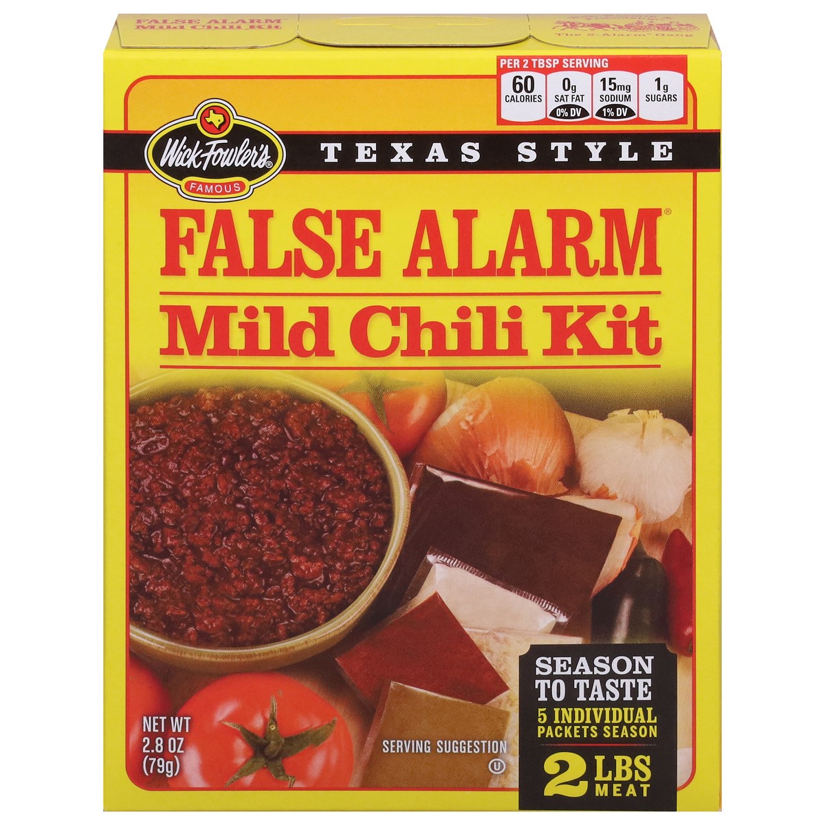 slide 1 of 13, Wick Fowler's Texas Style Mild False Alarm Chili Kit 2.8 oz, 2.8 oz