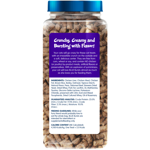 slide 8 of 16, Blue Buffalo Bursts Crunchy Cat Treats, Chicken Liver and Beef 12-oz Tub, 12 oz