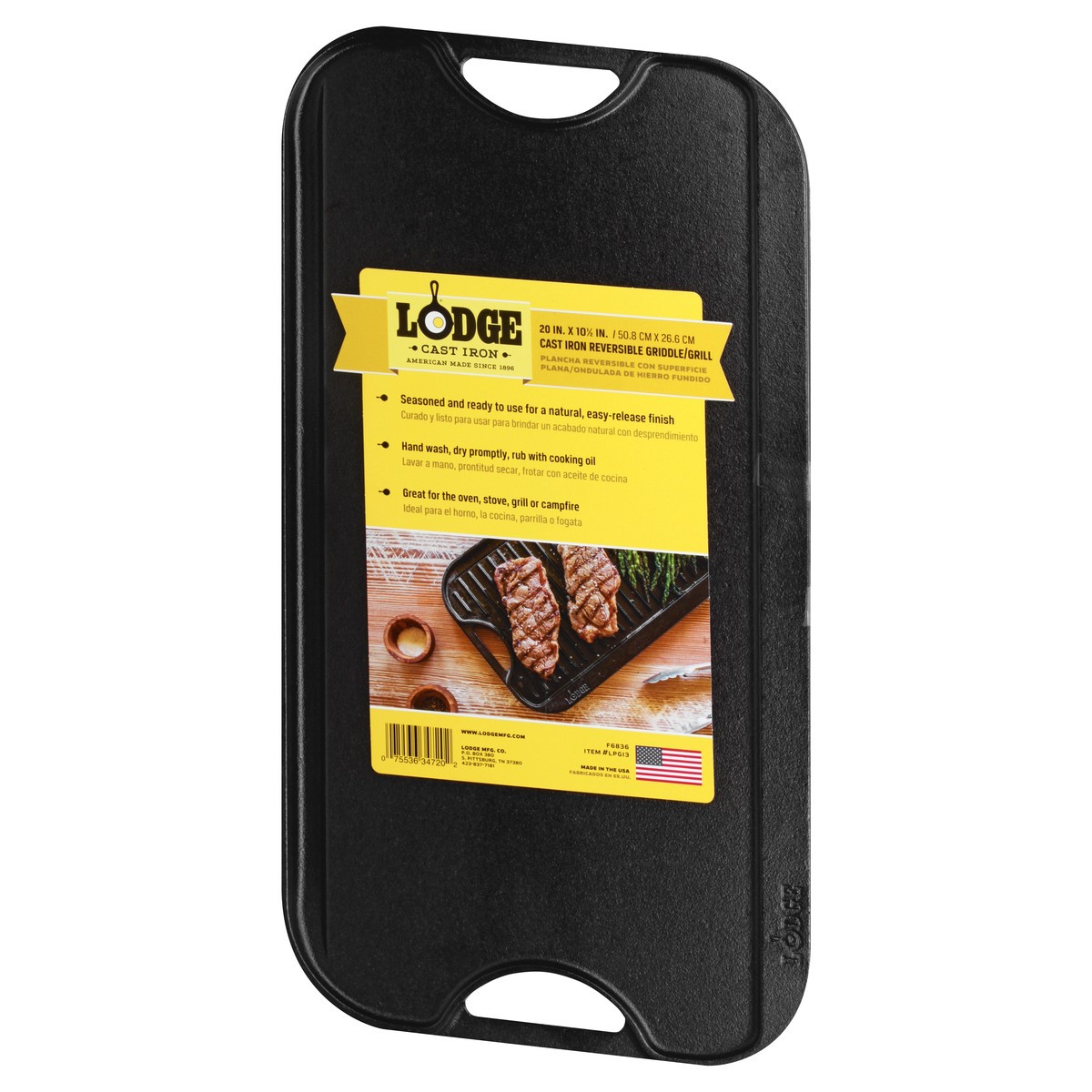 slide 9 of 9, Lodge Reversible Griddle/Grill Cast Iron 1 ea, 1 ct