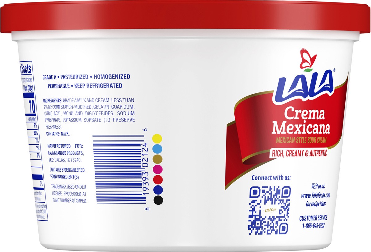 slide 7 of 11, LALA Mexican Sour Cream, 48 oz