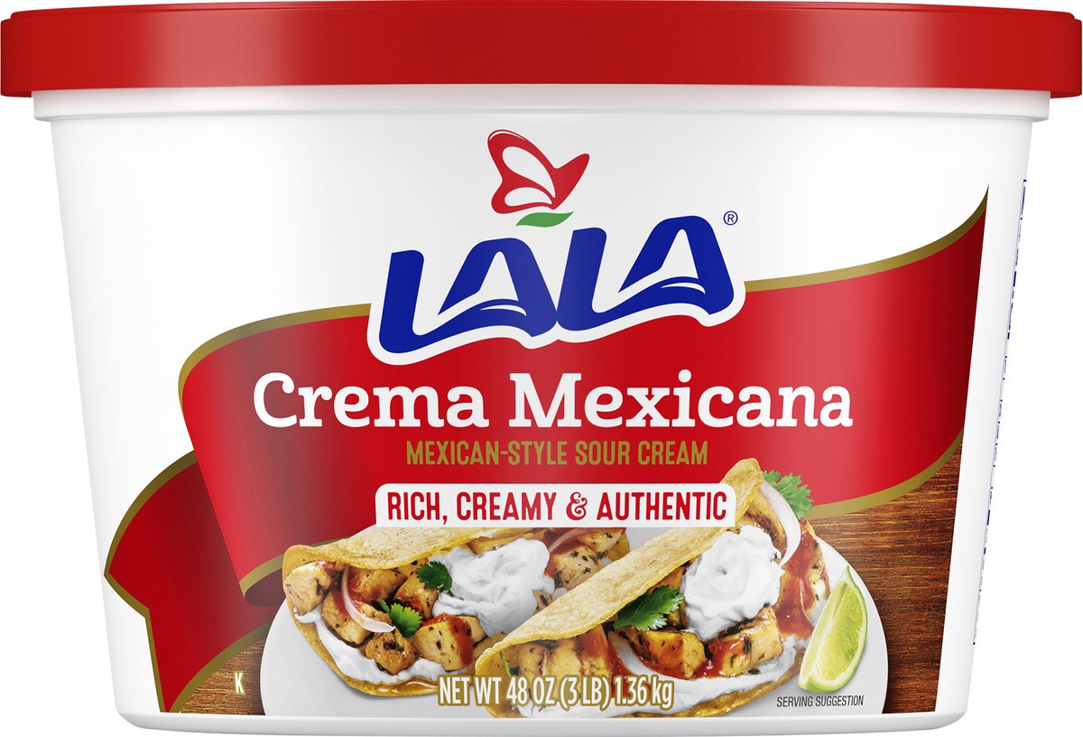 slide 2 of 11, LALA Mexican Sour Cream, 48 oz