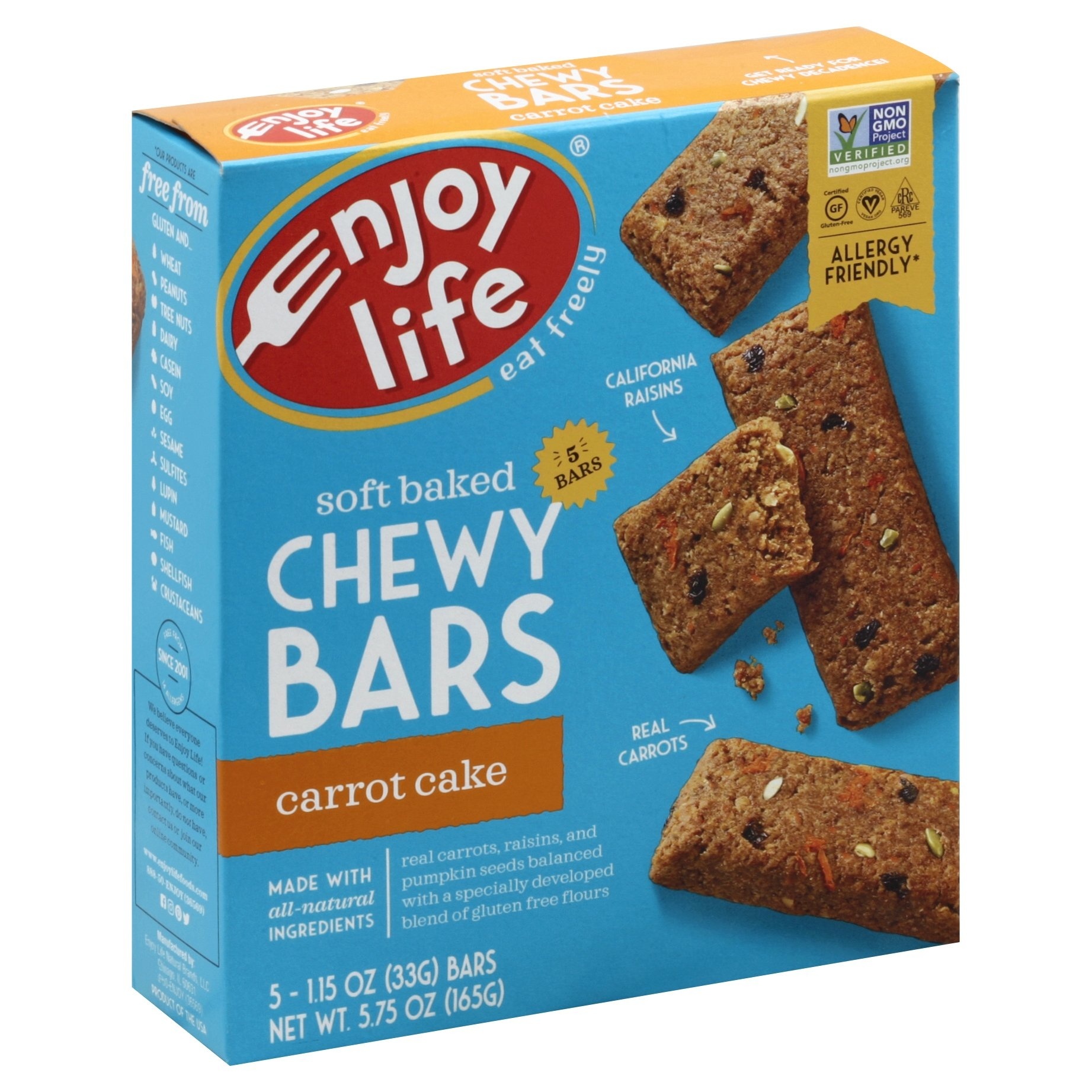 slide 1 of 1, Enjoy Life Carrot Cake Soft Baked Chewy Bars, 5 ct