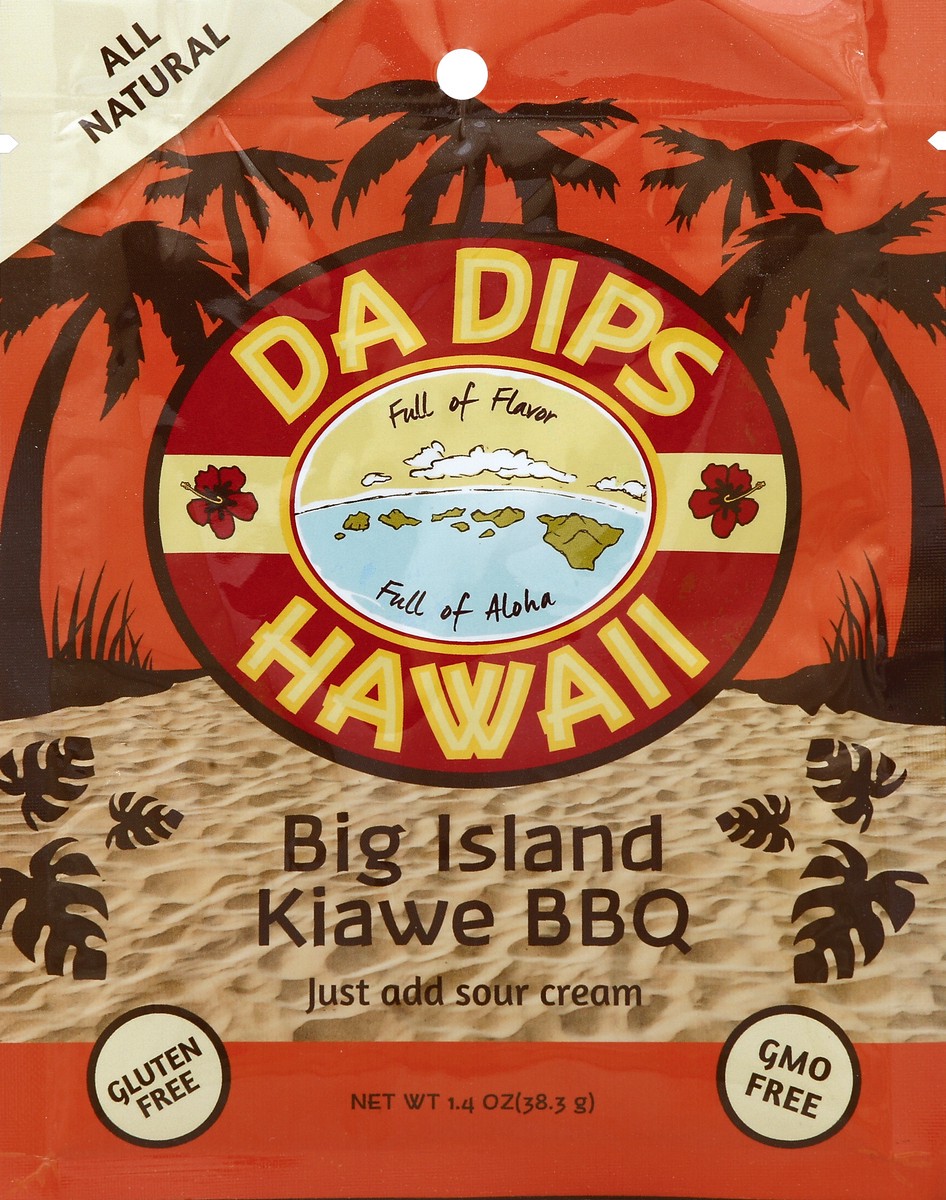 slide 1 of 3, Da Dips Hawaii Big Island Kiawe BBQ 1.4 oz, 1.4 oz