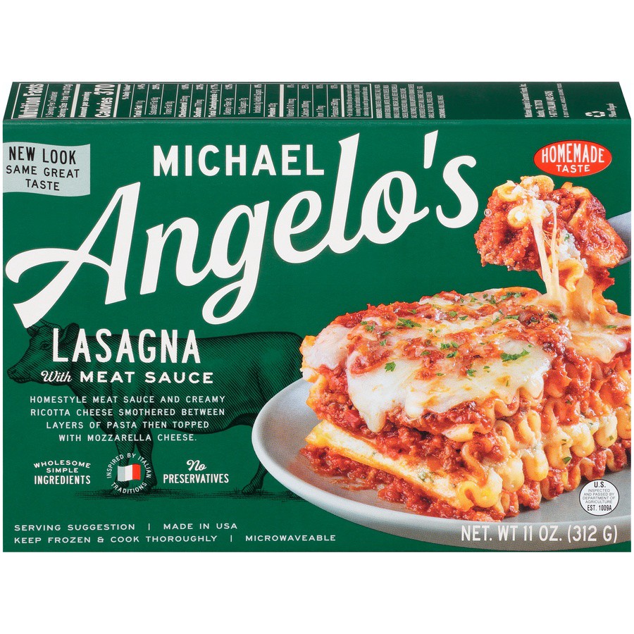 slide 1 of 8, Michael Angelo's Lasagna with Meat Sauce 11 oz, 11 oz