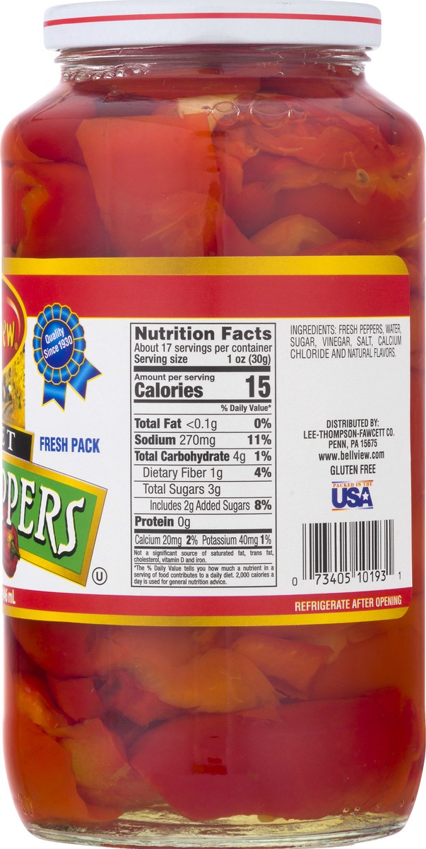 slide 8 of 9, Bell-View Fresh Pack Fancy Sweet Red Peppers 32.0 oz, 32 oz