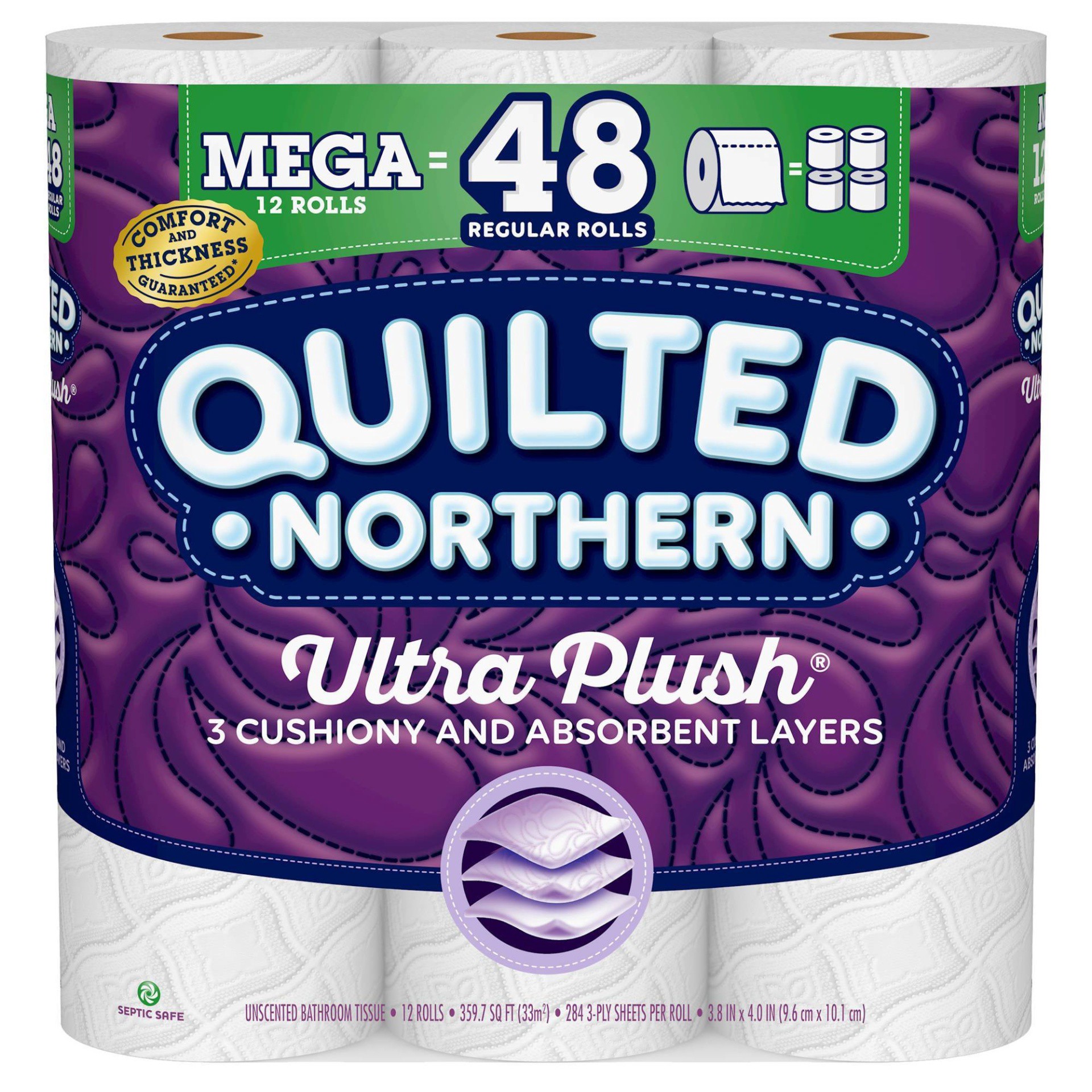 slide 1 of 4, Quilted Northern Ultra Plush Mega Bath Tissue Rolls, 12 ct