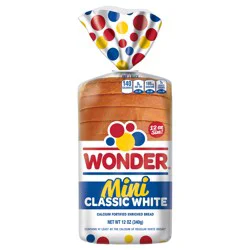 Wonder Mini Classic White Bread, Sliced White Sandwich Bread, Mini Loaf Size, 12 oz Loaf