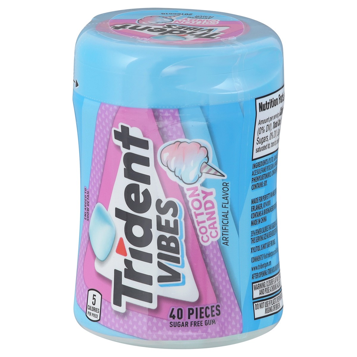 slide 8 of 13, Trident Vibes Sugar Free Cotton Candy Gum 40 Each, 40 ct