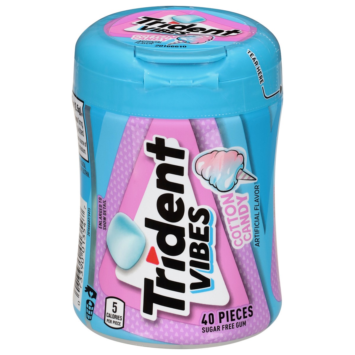 slide 1 of 13, Trident Vibes Sugar Free Cotton Candy Gum 40 Each, 40 ct