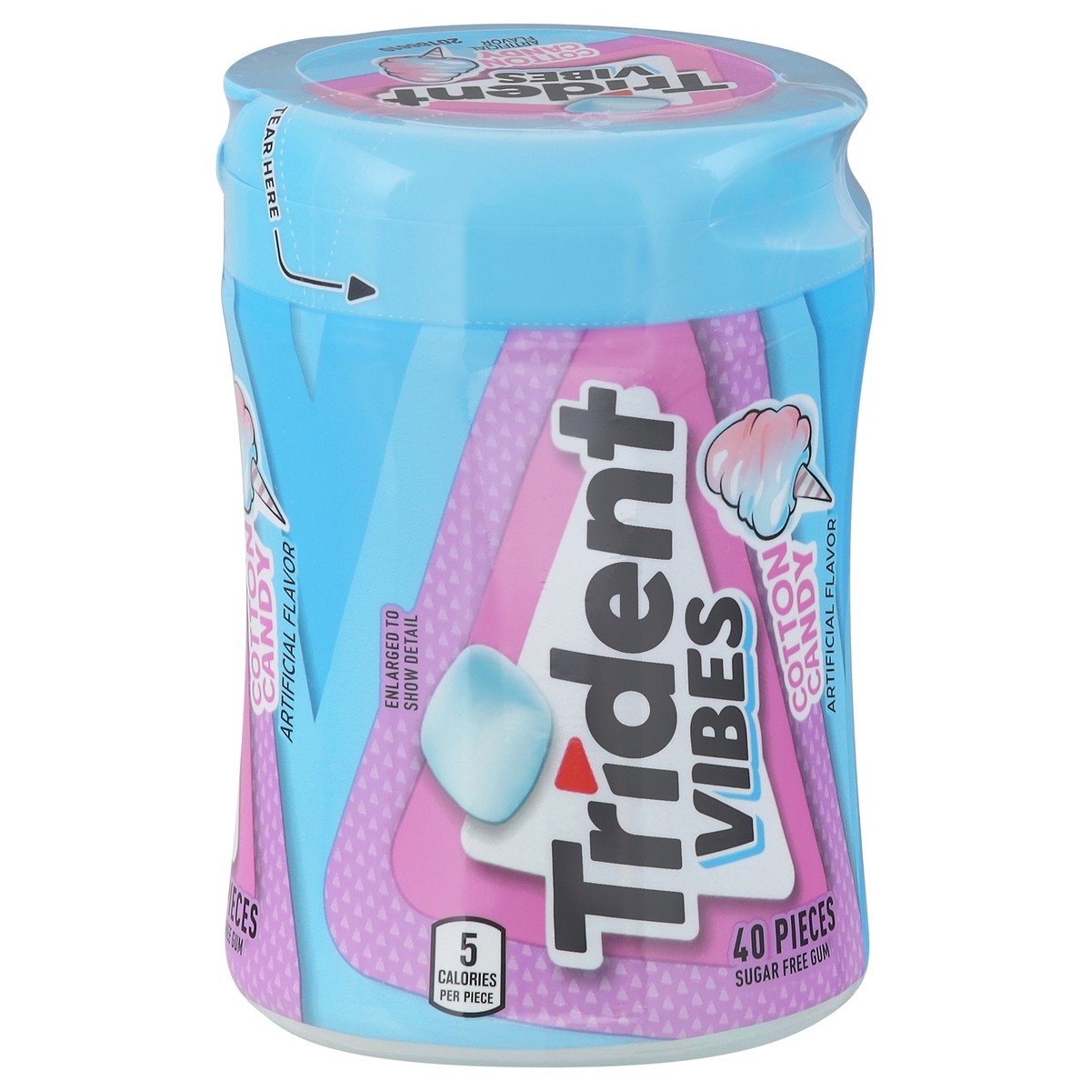 slide 6 of 13, Trident Vibes Sugar Free Cotton Candy Gum 40 Each, 40 ct