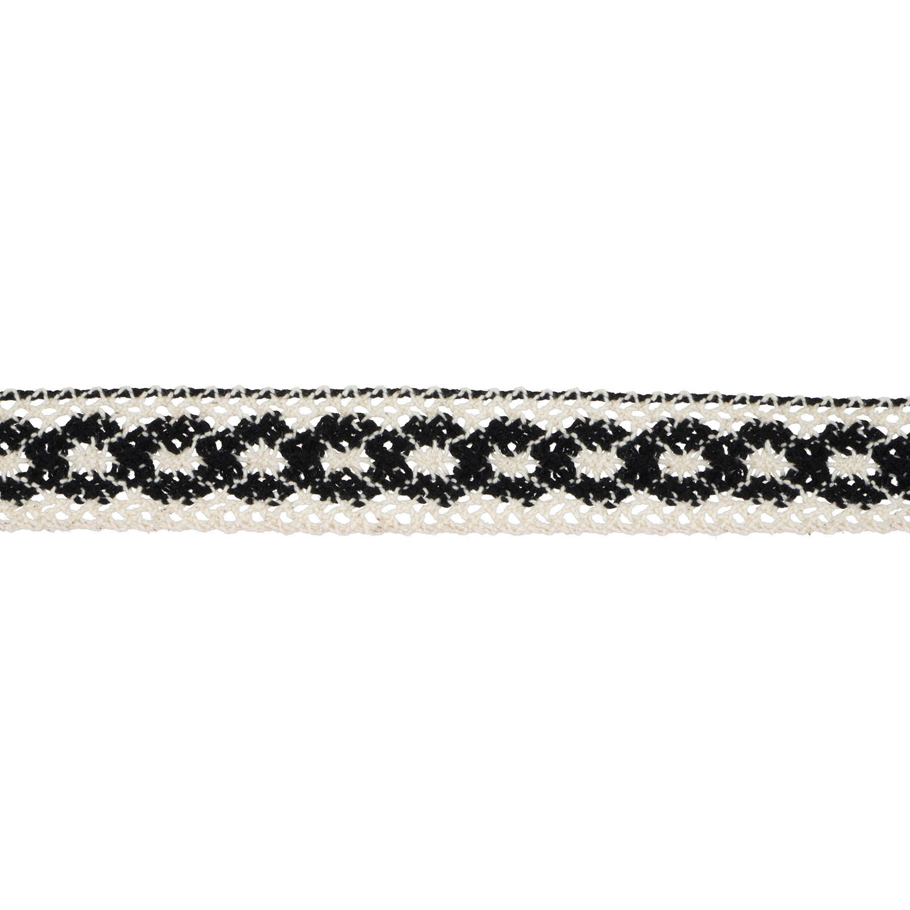 slide 2 of 3, 1.1" Black & White Crochet Trim By Celebrate It, 