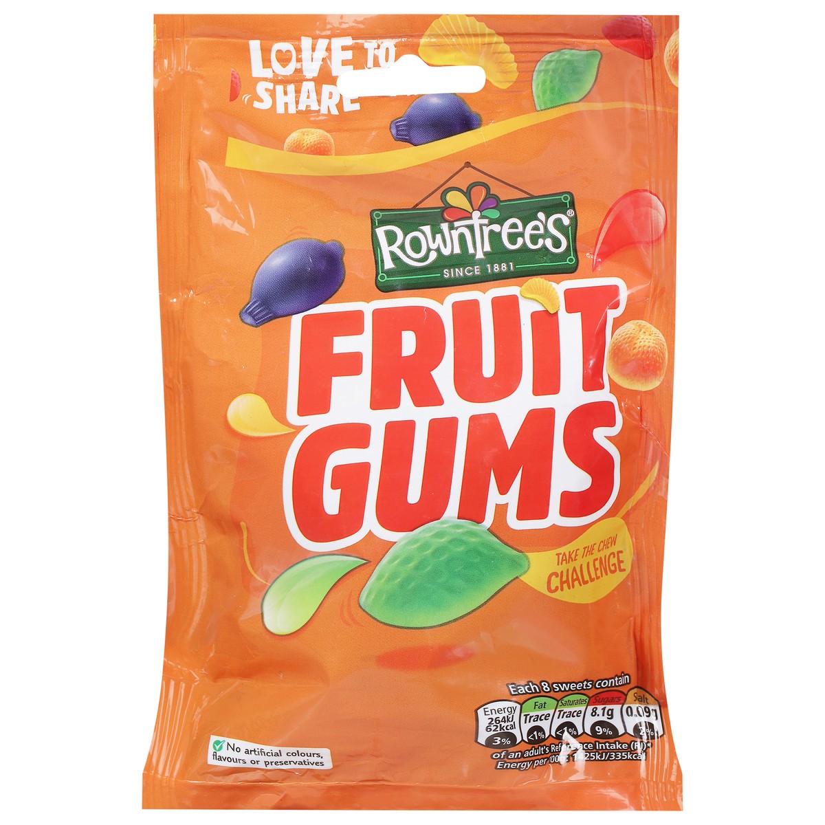 slide 1 of 9, Rowntree's's Rowntree'ss Fruit Gums, 150 gram