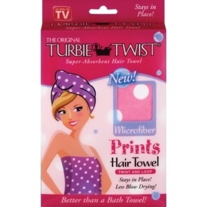 slide 1 of 1, Turbie Twist Microfiber Print Hair Towel, 1 ct