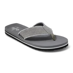 Sol Borne Men's Fray Flip Flops, Grey, Size XXL
