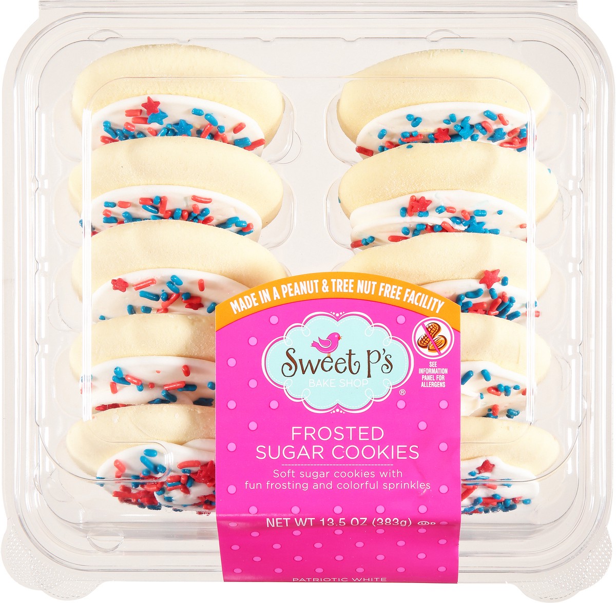 slide 1 of 15, Sweet P's Bake Shop Patriotic White Frosted Sugar Cookies 13.5 oz, 13.5 oz
