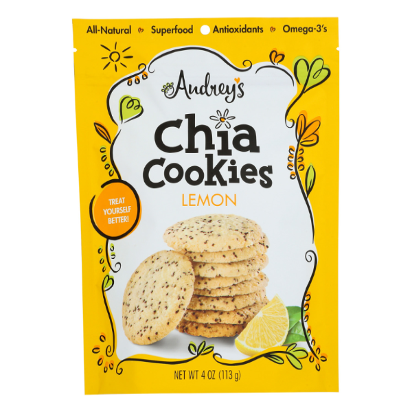 slide 1 of 1, Audreys Audrey Cookie Chia Lemon - 4 oz, 4 oz