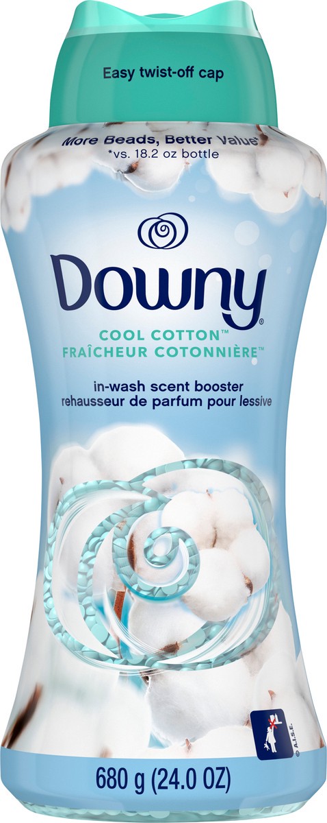 slide 3 of 8, Downy Cool Cotton In-Wash Laundry Scent Booster Beads, 24 oz, laundry scent beads, Long-lasting Freshness, 1.5 lb