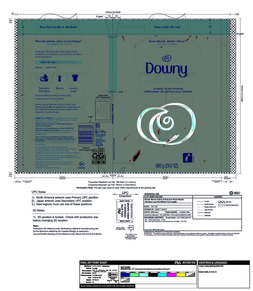slide 5 of 8, Downy Cool Cotton In-Wash Laundry Scent Booster Beads, 24 oz, laundry scent beads, Long-lasting Freshness, 1.5 lb