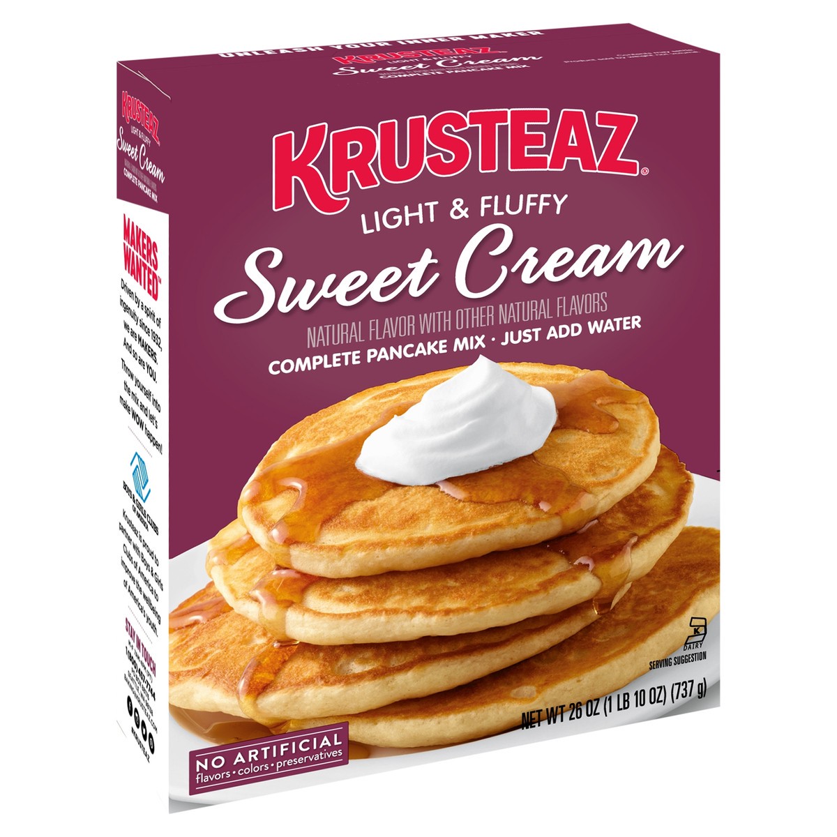 slide 3 of 9, Krusteaz Sweet Cream Pancake & Waffle Mix, 6 ct; 8 fl oz