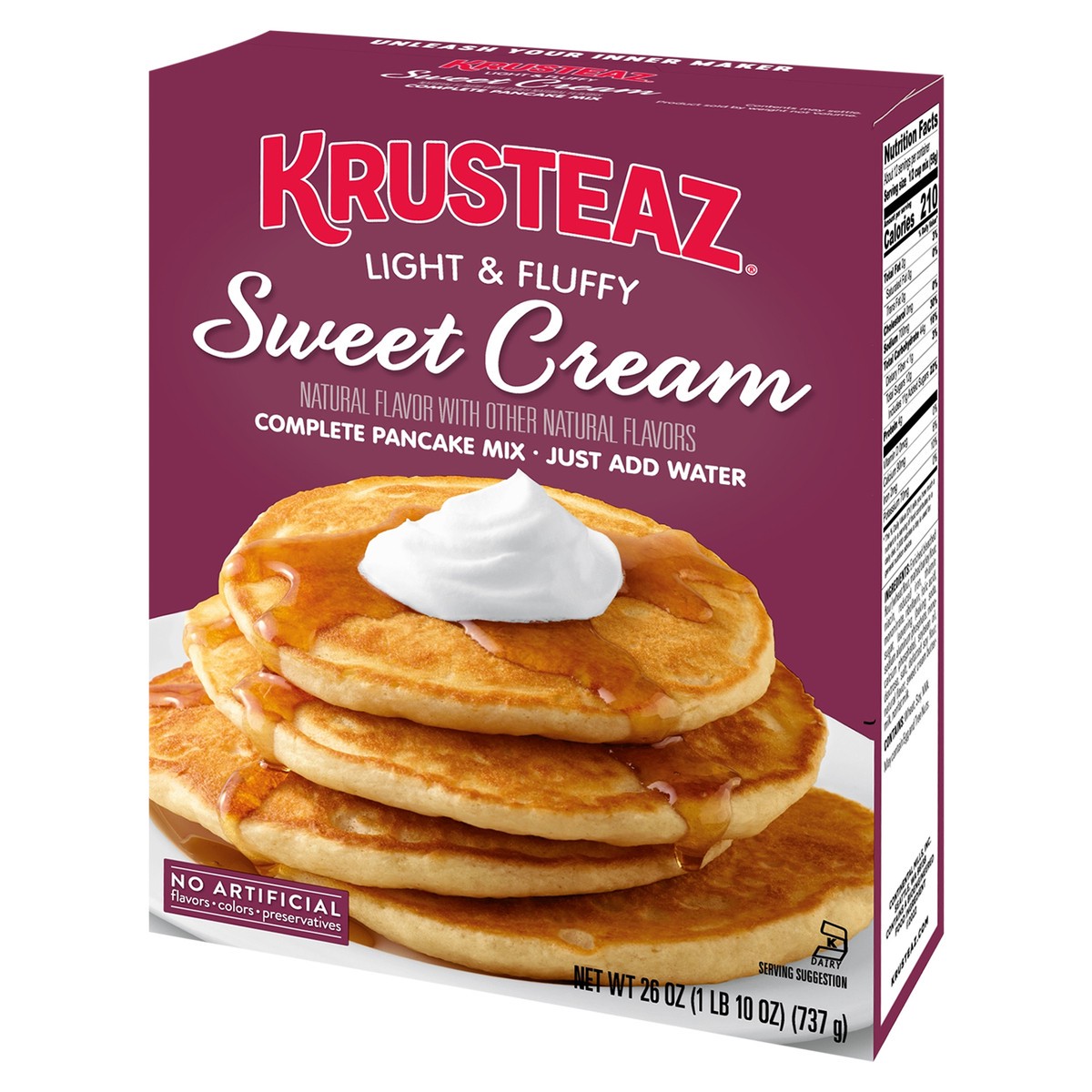 slide 2 of 9, Krusteaz Sweet Cream Pancake & Waffle Mix, 6 ct; 8 fl oz