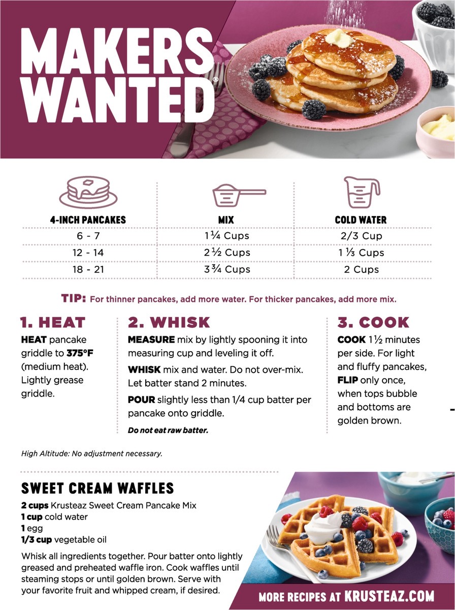 slide 8 of 9, Krusteaz Sweet Cream Pancake & Waffle Mix, 6 ct; 8 fl oz