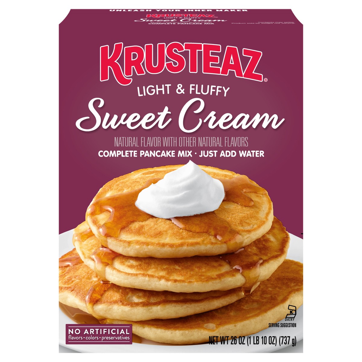 slide 1 of 9, Krusteaz Sweet Cream Pancake & Waffle Mix, 6 ct; 8 fl oz