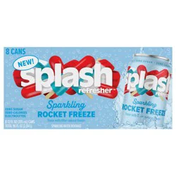 Splash Refresher Sparkling Water, Rocket Freeze Flavor - 12 Fl Oz Cans, 8 Pack