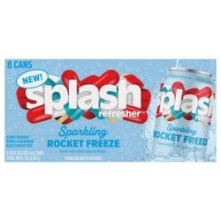 Splash Refresher Sparkling Water, Rocket Freeze Flavor - 12 Fl Oz Cans, 8 Pack
