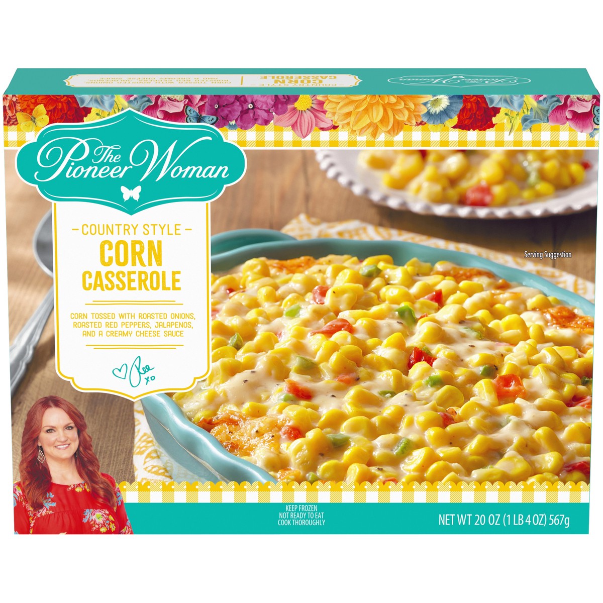 slide 1 of 10, The Pioneer Woman Country Style Corn Casserole Frozen Side Dish, 20 oz Box, 567 g